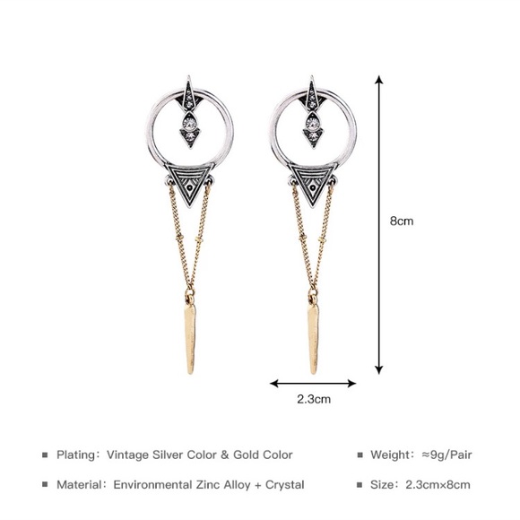 NWOT vintage ethnic drop earrings - Picture 6 of 8